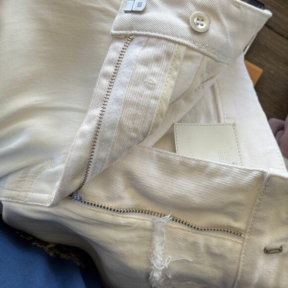 Givenchy Double Fabric Patchwork High-Waisted Trousers Ivory White Size 29 - Picture 14 of 16